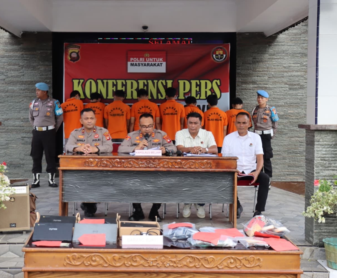 Kapolres Melawi Pimpin Konferensi Pers, Ajak Media Jaga Kamtibmas Yang Kondusif