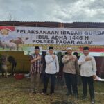 Polres Pagar Alam Laksanakan Penyembelihan Hewan Qurban Idul Adha 1446 H