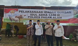 Polres Pagar Alam Laksanakan Penyembelihan Hewan Qurban Idul Adha 1446 H