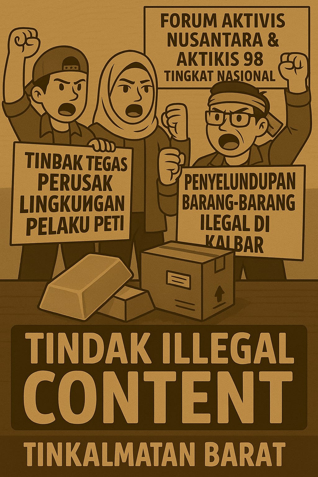 Forum Aktivis Nusantara & Alumni Aktivis ’98 Desak Penindakan Tegas Tambang Emas Ilegal dan Penyelundupan di Kalbar