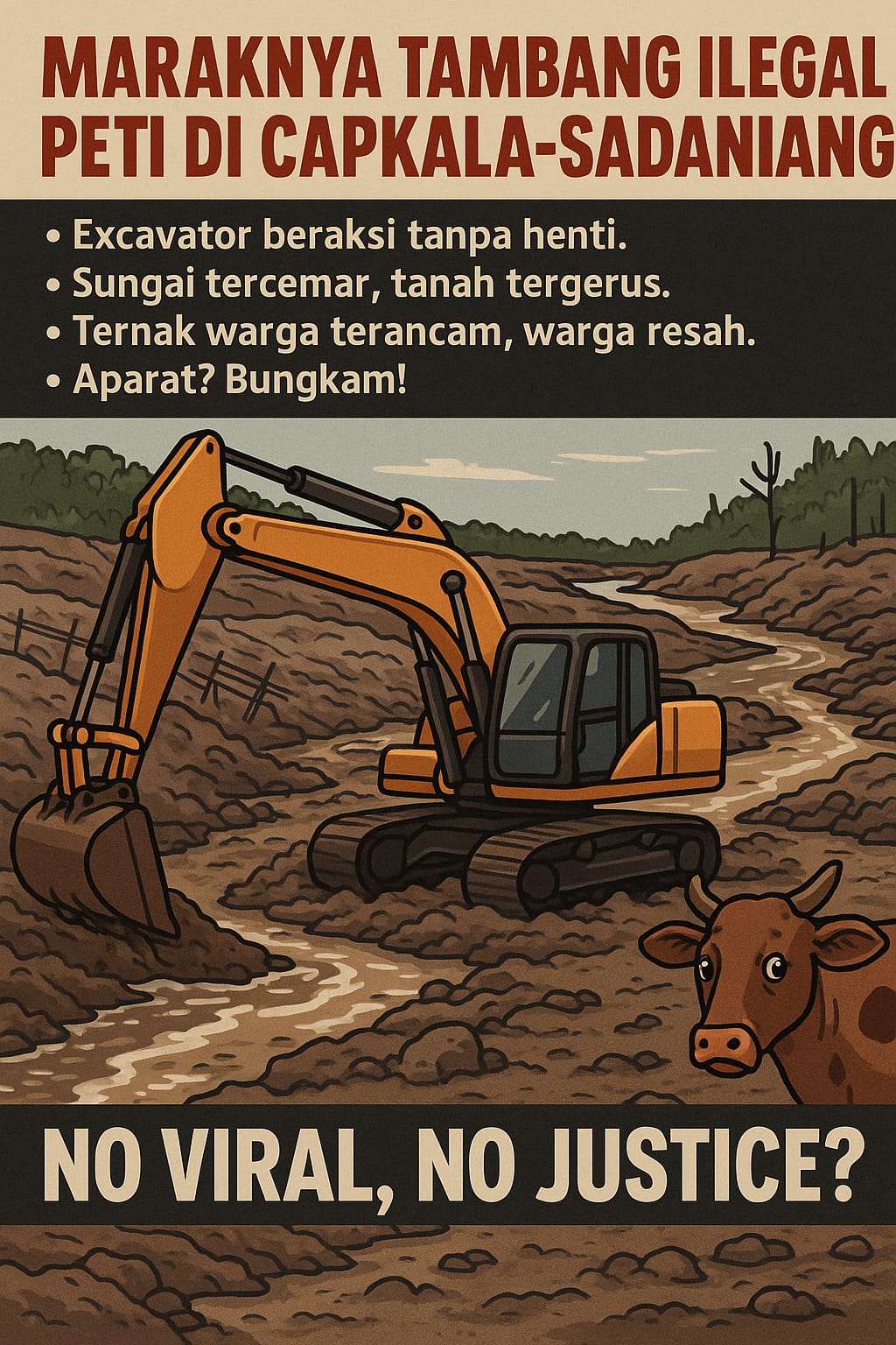 Terungkap : Dugaan Aparat Bekingi Tambang Ilegal di Capkala, Kalbar!