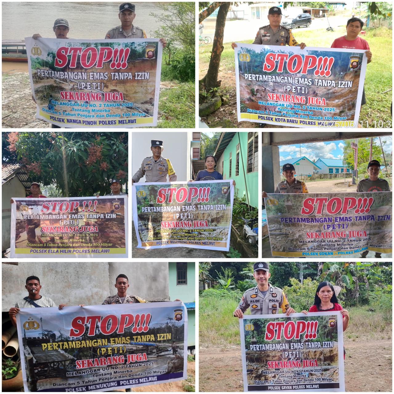 Polres Melawi Sosialisasikan STOP !!! PETI