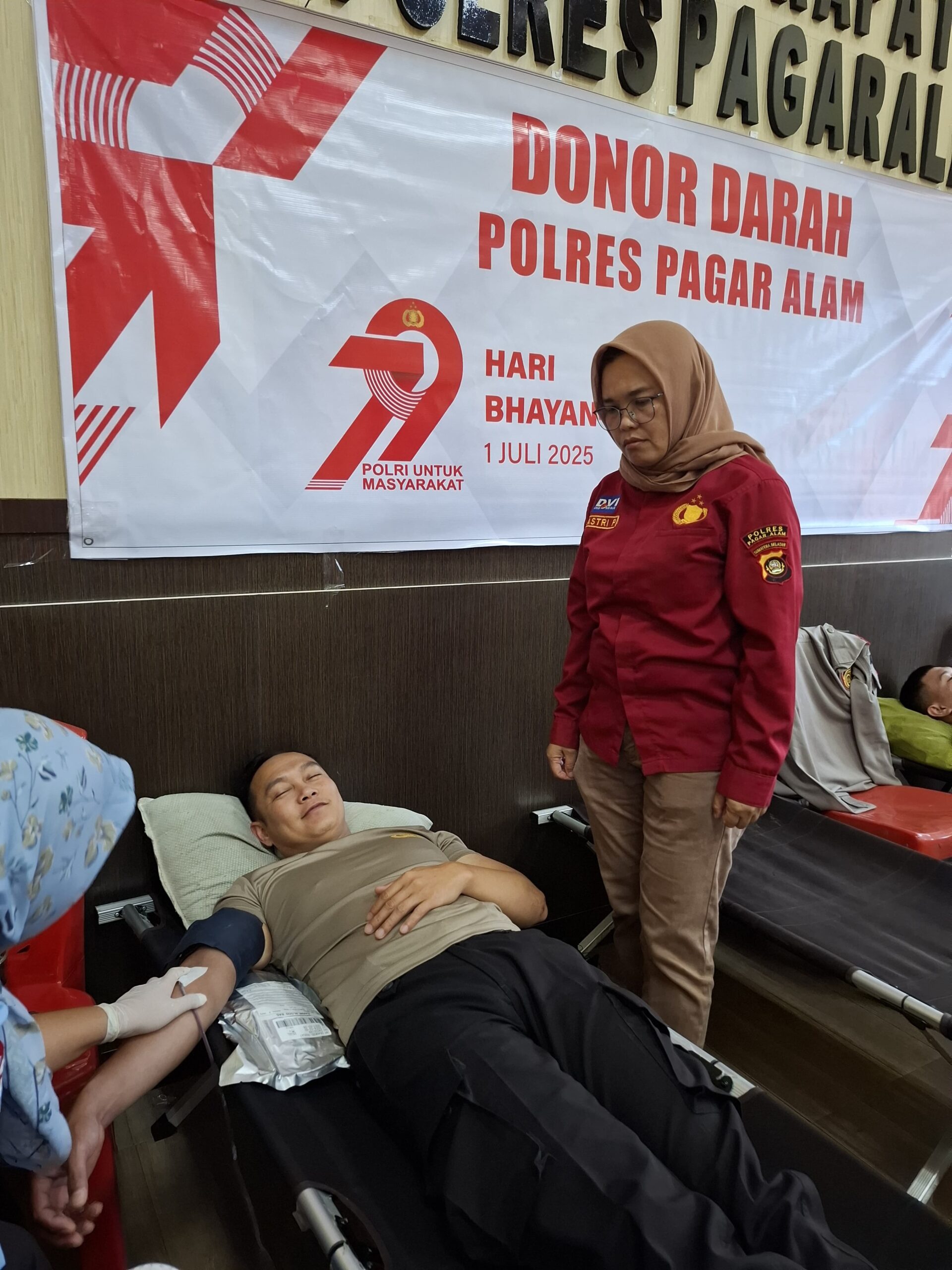 Polres Pagar Alam Gelar Donor Darah Sambut Hari Bhayangkara ke-79, Ratusan Personel Ambil Bagian