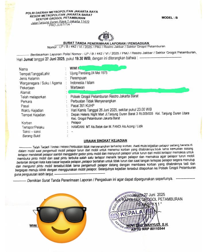Wartawati Dianiaya Oknum Preman Diduga Imbas Pemberitaan Sebelumnya+