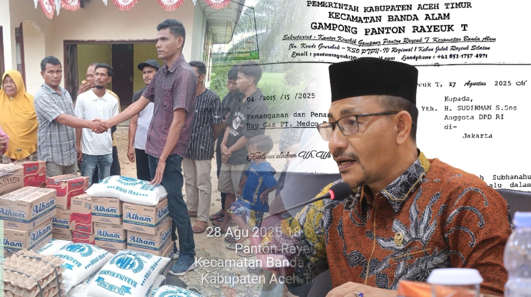 Terima Surat Pengaduan Warga, Haji Uma Kirim Bantuan Sembako Untuk Pengungsi diduga Dampak Bau Gas PT. Medco E&P Malaka di Aceh Timur