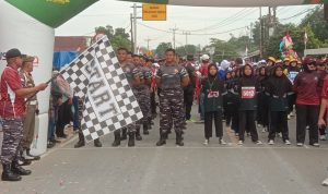 Prajurit Lanal Bintan Turut Serta Semarakkan Lomba Gerak Jalan Tri Lomba Juang
