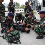 Satu SSK Personel Dikerahkan Untuk Kawal Aksi Unjuk Rasa di Depan Mako Lanal Dumai