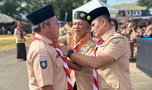 Danlanal Dabo Singkep Pimpin Upacara Hari Pramuka Ke-64 di Lapangan Implasemen Dabo