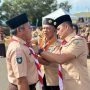 Danlanal Dabo Singkep Pimpin Upacara Hari Pramuka Ke-64 di Lapangan Implasemen Dabo