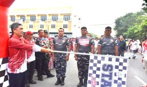 Prajurit Lanal Bintan Turut Ramaikan Gerak Jalan 17 KM di Tanjungpinang