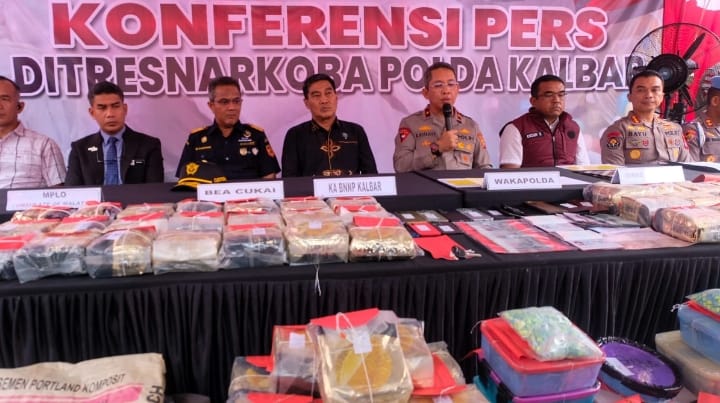 Polda Kalbar Bongkar 9 Kasus Narkoba, Sita 86 Kg Sabu dan 54 Ribu Ekstasi Ringkus 20 Pelaku