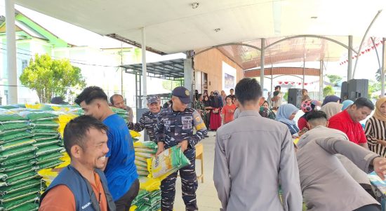 Primkopal Lanal Simeulue Turut Serta Dalam Penyediaan Beras SPHP Melalui Gerakan Pangan Murah (GPM) Serentak