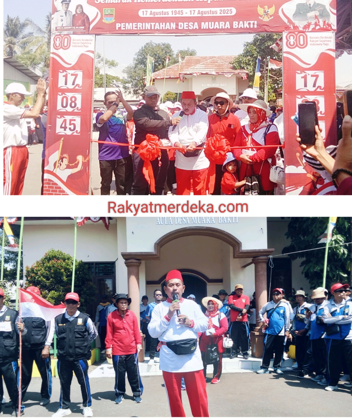 Gebyar Meriah HUT RI ke-80, Pemdes Muara Bakti Hadirkan Gerak Jalan Santai dan Doorprice Menarik