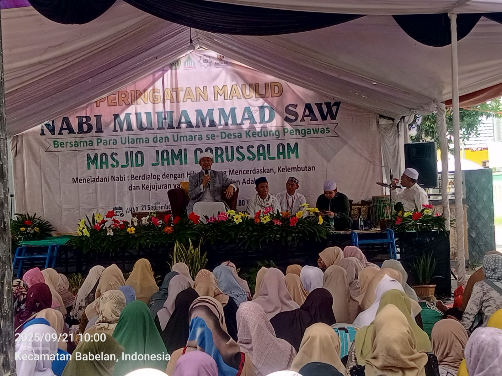 Maulid Nabi di Masjid Darussalam Belendung Berlangsung Khidmat, Jamaah Membludak