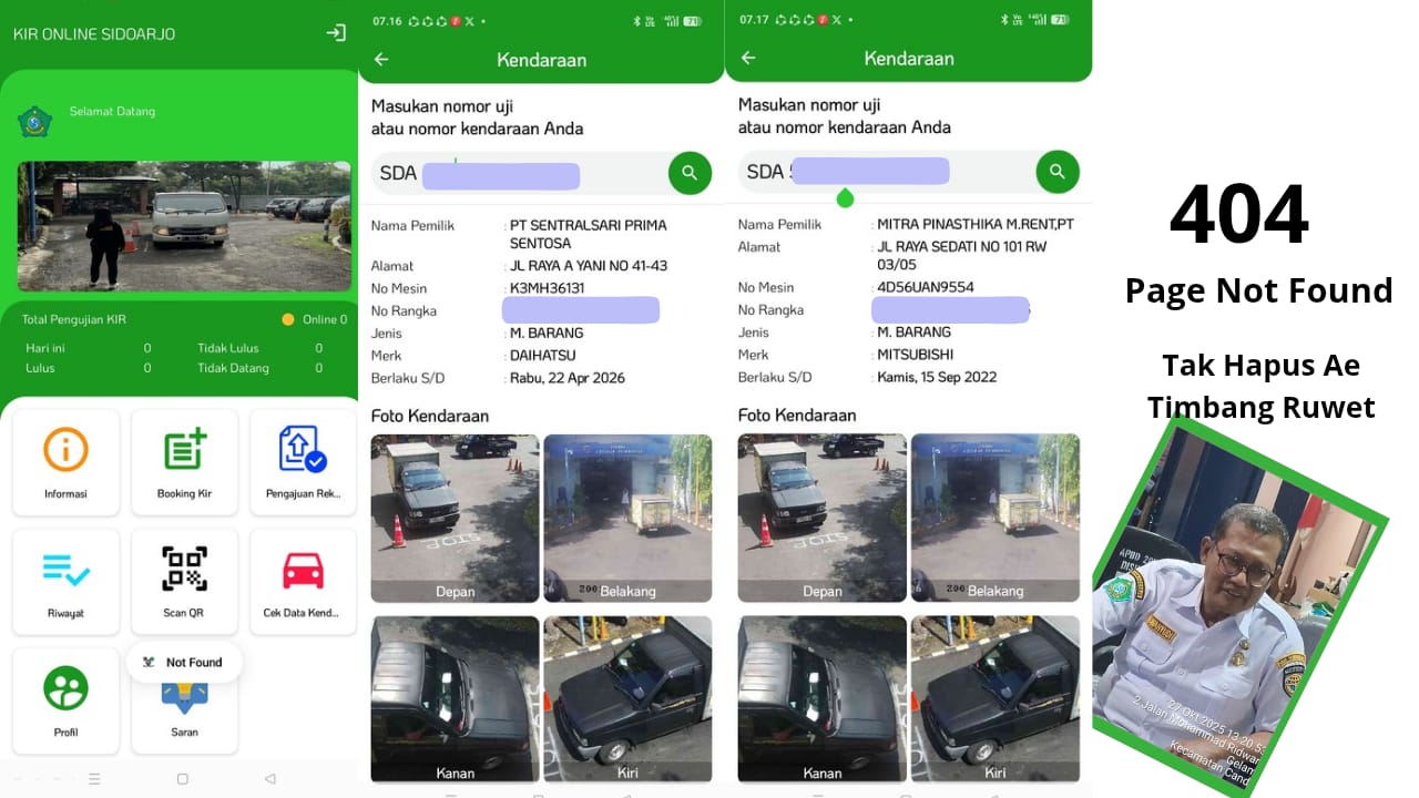 Aplikasi KIR Online Sidoarjo Raib, Diduga Kepala UPT Sembunyikan Bukti Aplikasi KIR Online Sidoarjo Raib, Diduga Kepala UPT Sembunyikan Bukti