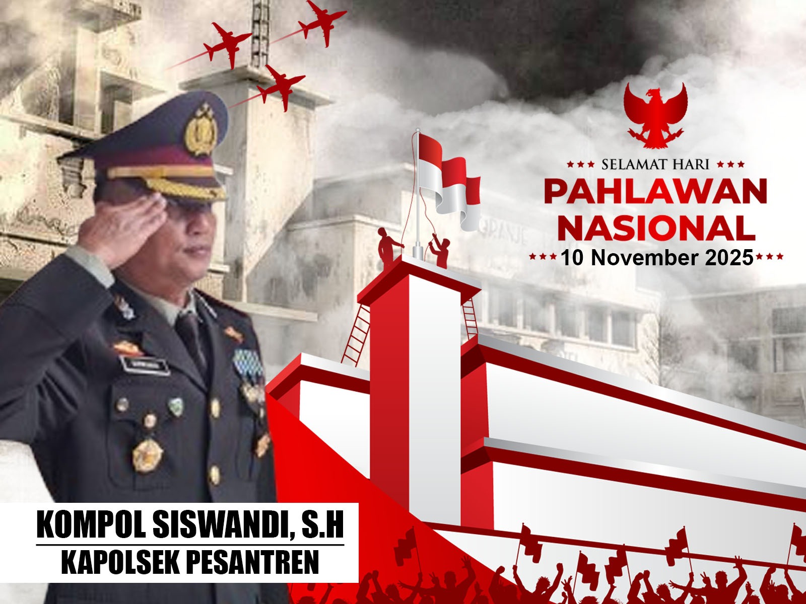 Meneladani Semangat Pahlawan, Kapolsek Pesantren Ajak Masyarakat Terus Berkarya untuk Negeri