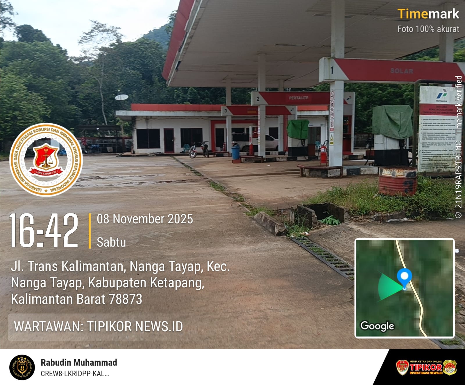 SPBU Nanga Tayap Diduga Melakukan Penyalahgunaan BBM Subsidi